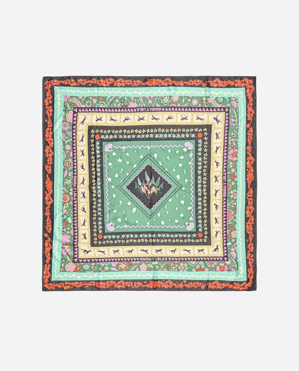 

Платок с цветами и концентрическими рамками Bimba y Lola