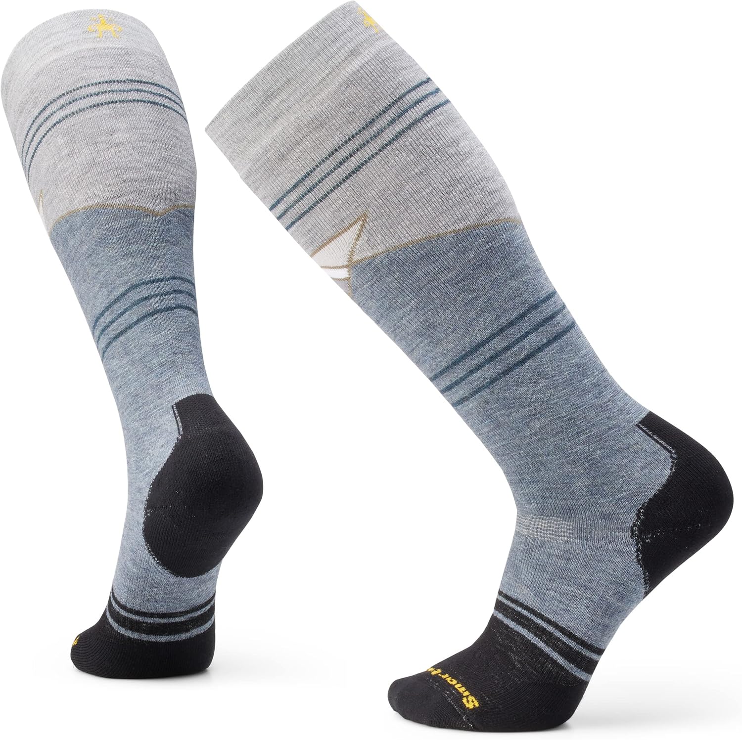 

Мужские носки Smartwool для сноуборда с полной амортизацией и геометрическим узором Mountain Geo., Pewter Blue