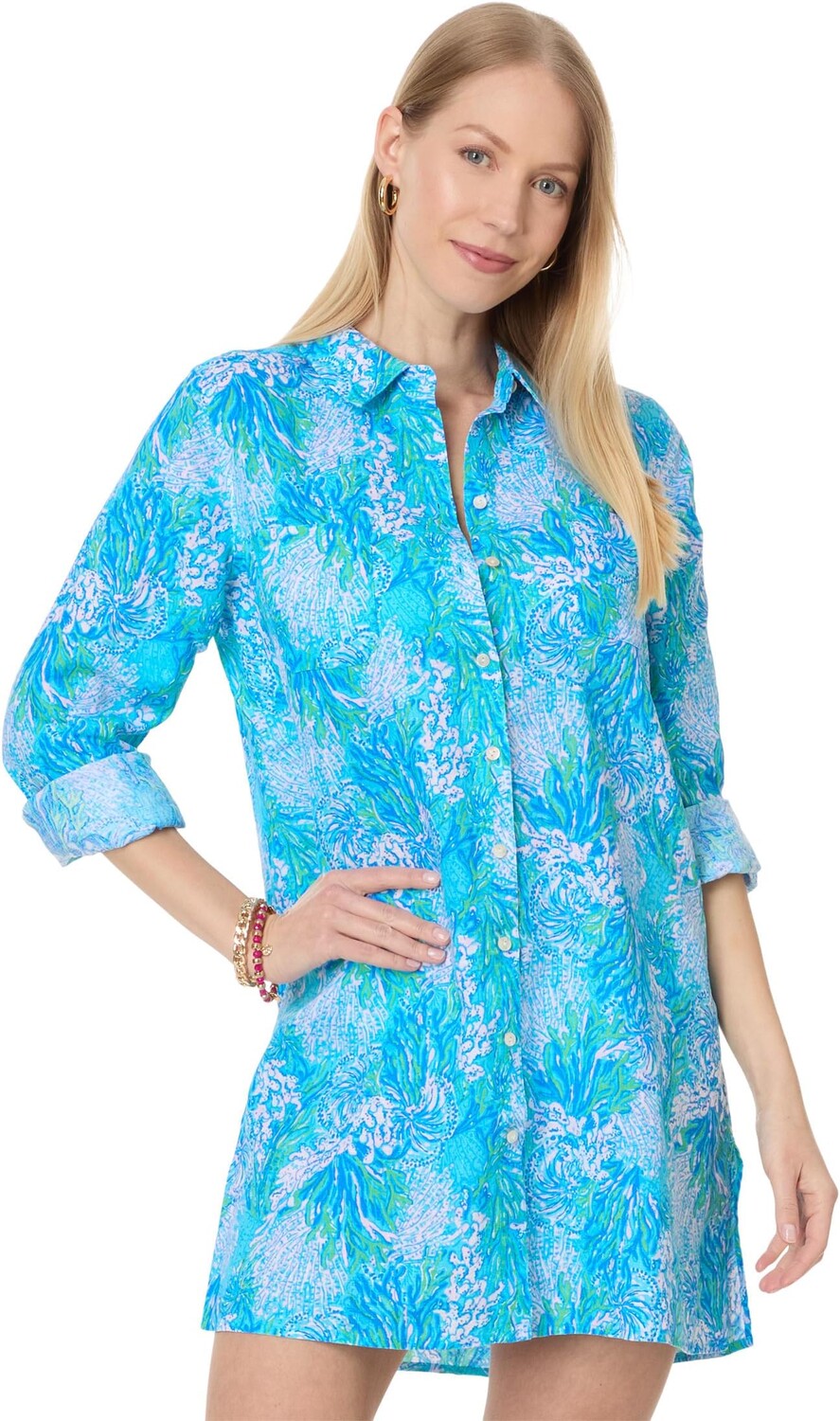 

Платье Lilly Pulitzer Sea View Cover Up, цвет Las Olas Aqua Strong Current Sea