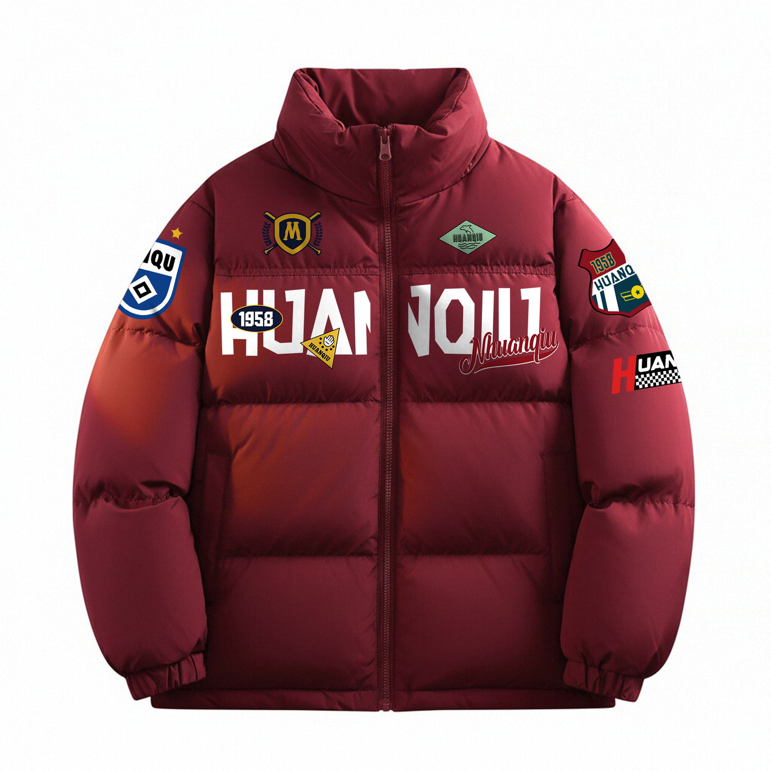 

Пуховик Unisex с воротником стойкой утепленный HUANQIU, burgundy