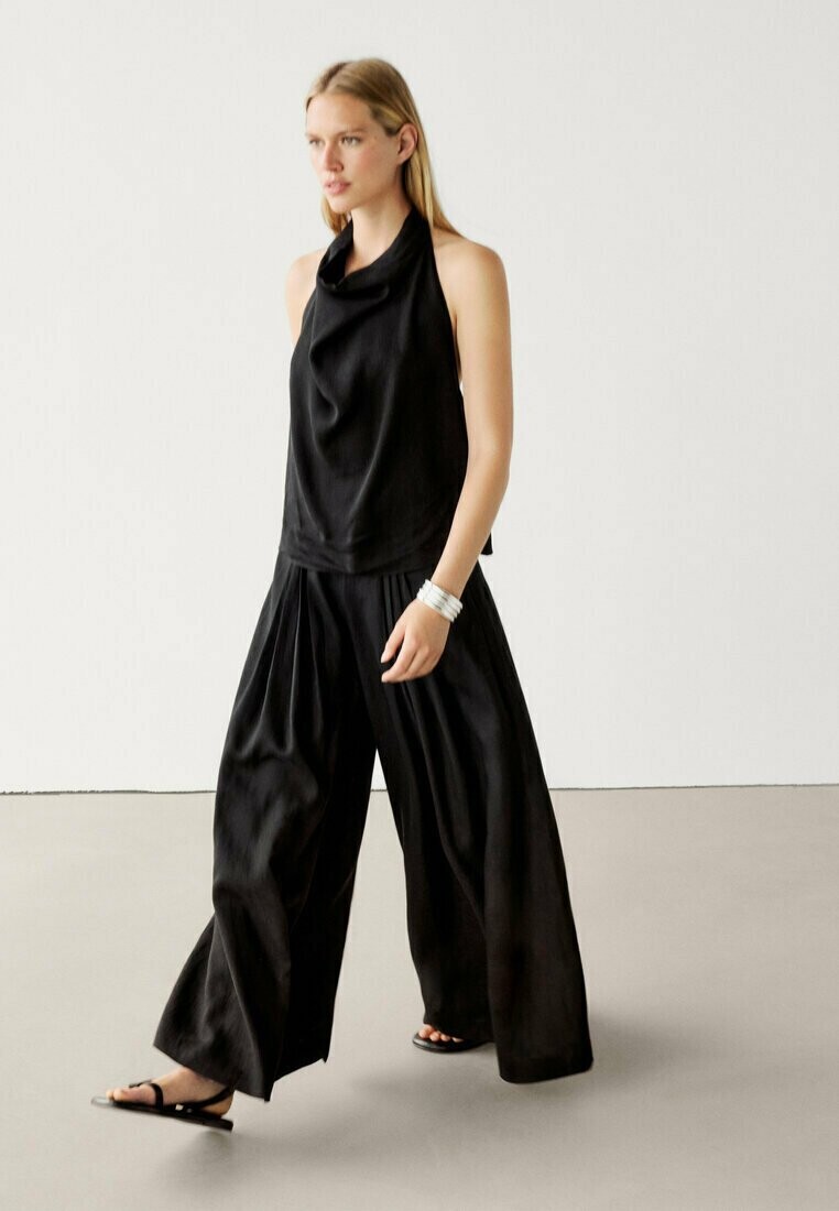 

Тканевые брюки WITH DART DETAILS Massimo Dutti, черный