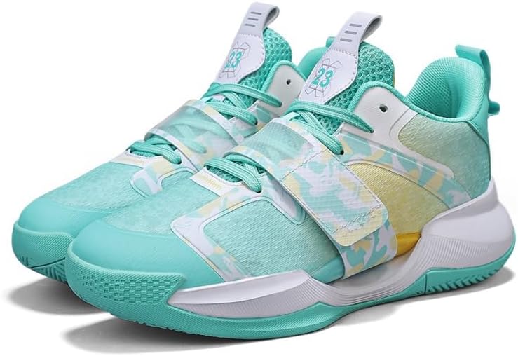

Мужские легкие баскетбольные кроссовки с круглым носком и сетчатой верхней частью, низкие, с шнуровкой, противоскользящие, подходят для ежедневной ходьбы, бега и игры в теннис Igzbibg, зеленый