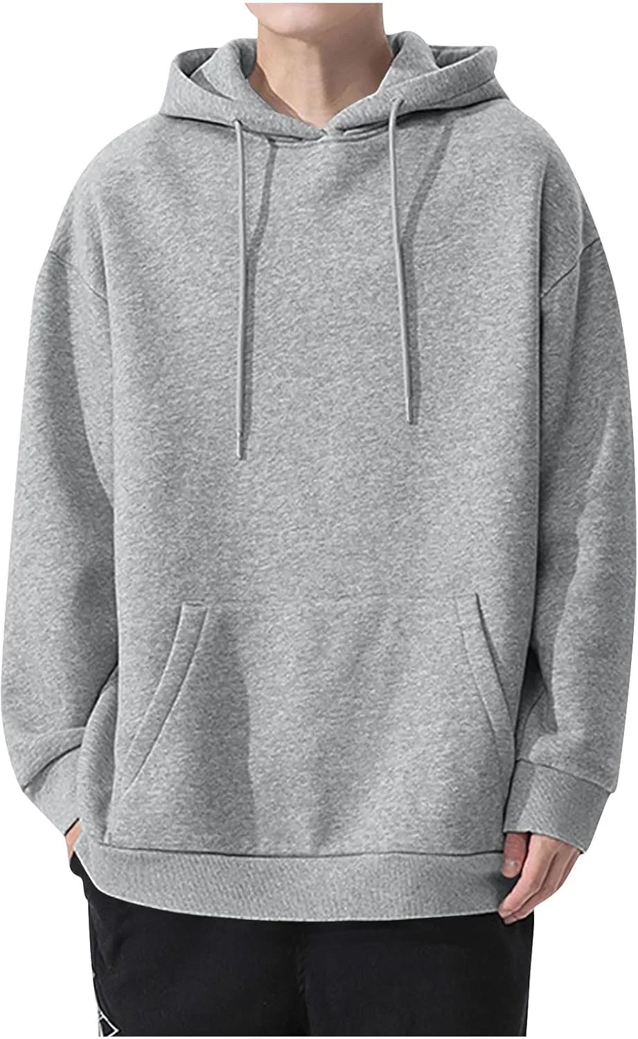 

Мужская осенняя толстовка с капюшоном, легкая, с длинным рукавом и карманом NATHGAM