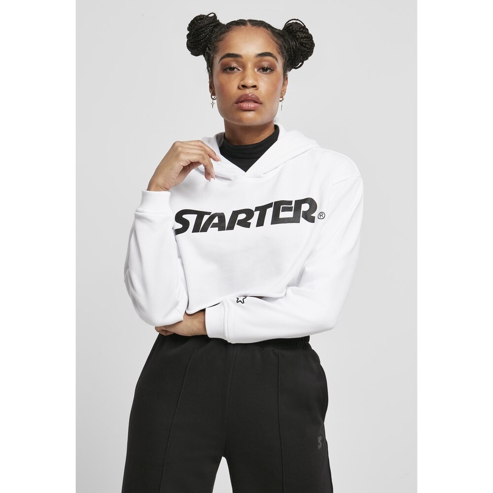 

Толстовка Urban Classics Starter Cropped Hooded, белый