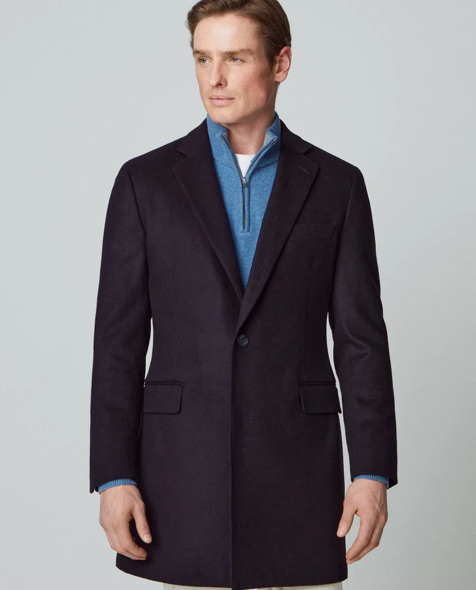 

Мужское суконное пальто с заостренными лацканами темно-синего цвета Hackett, тёмно-синий