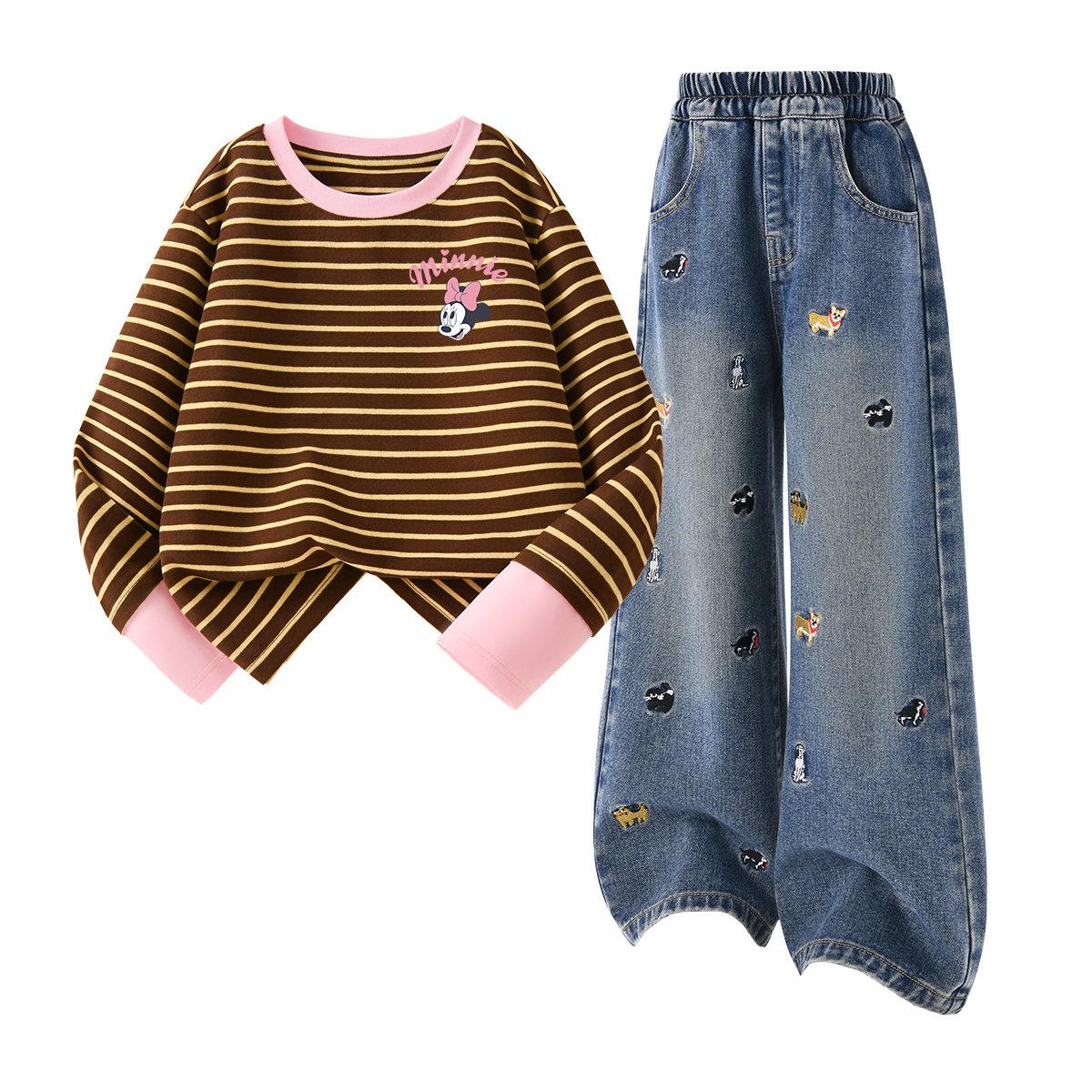 

Детская повседневная спортивная одежда Disney, Di Lift Eye K Coffee+Solid Color Denim Blue