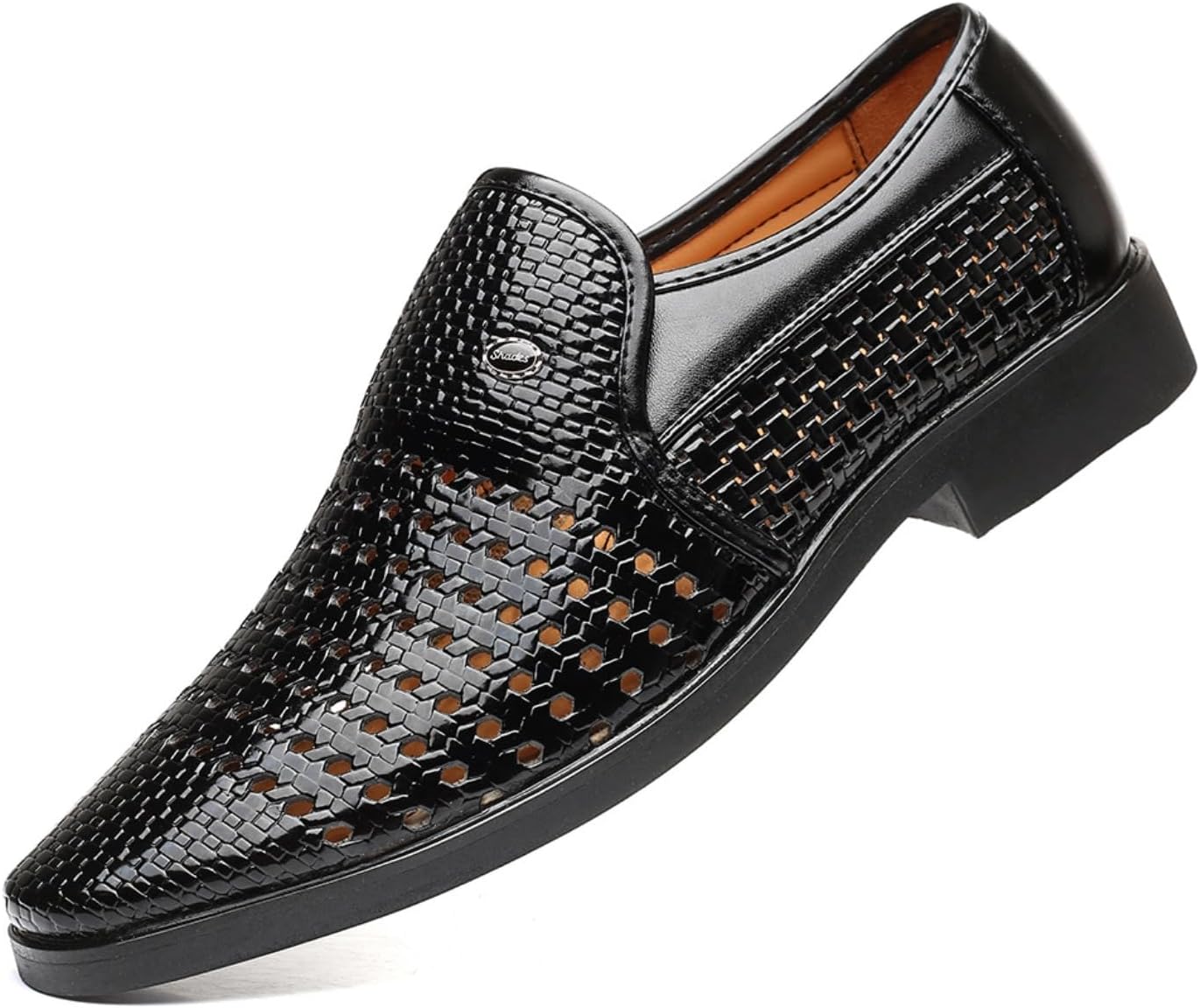 

Мужские классические туфли с отделкой с вырезами без шнурков, летние дышащие туфли из натуральной кожи с заостренным носком, кожаные туфли, современные кожаные туфли для смокинга и свадьбы Vannida, черный