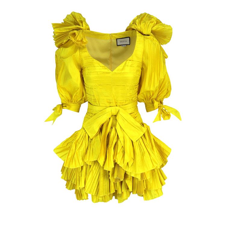 

Платье Gucci Pleated Mini Dress, Bright Yellow