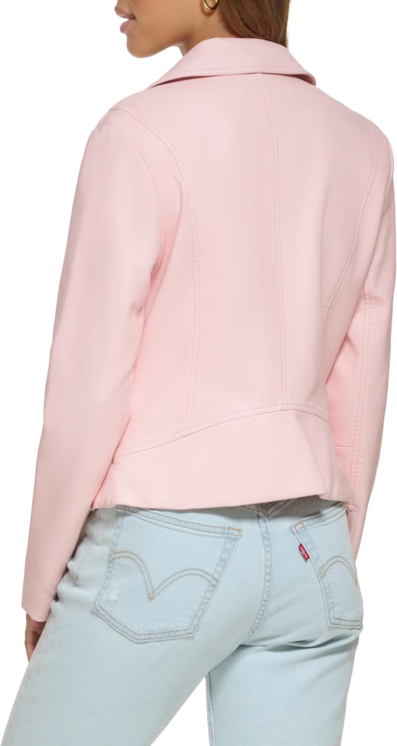 Женская куртка-косуха Levi's 538 из экокожи, розовый кварц — фото 2