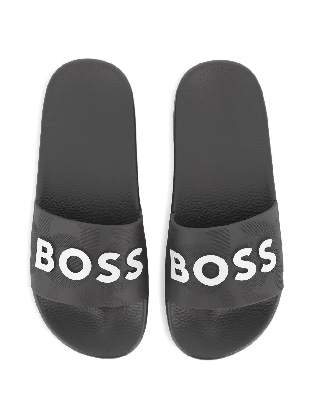Шлепанцы с тисненым логотипом BOSS Kidswear, черный — фото 4