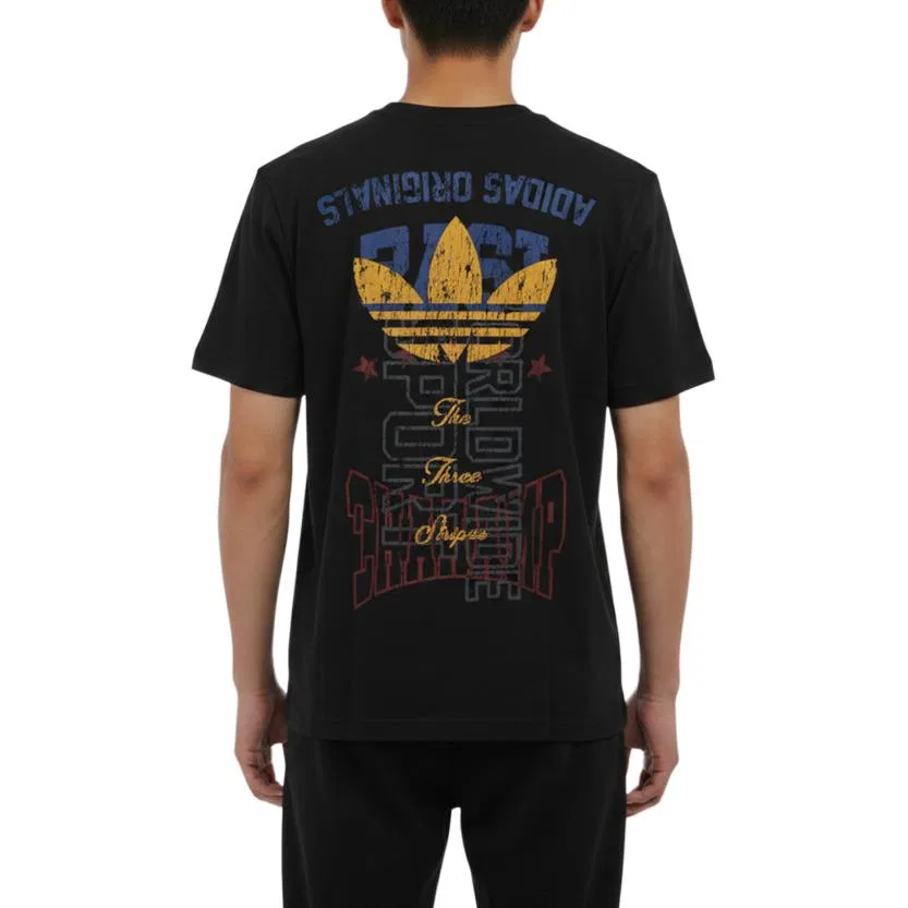 Футболка Adidas Originals Trefoil Tee черная — фото 3