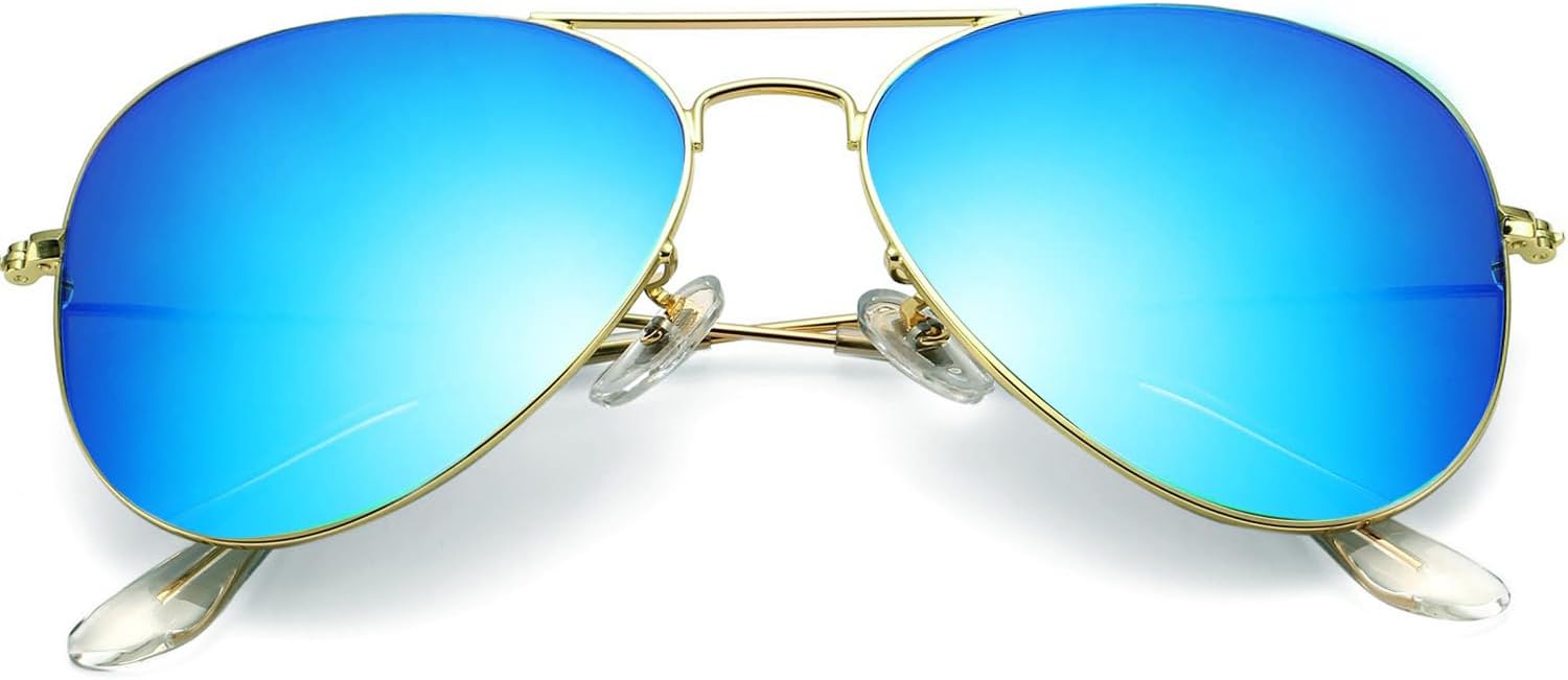 

Солнцезащитные очки Pro Acme Classic Aviator для женщин и мужчин, линзы из стекла, металлическая оправа, защита от УФ-излучения UV400, очки для водителя, B6 Blue Mirrored/Plastic/Polarized