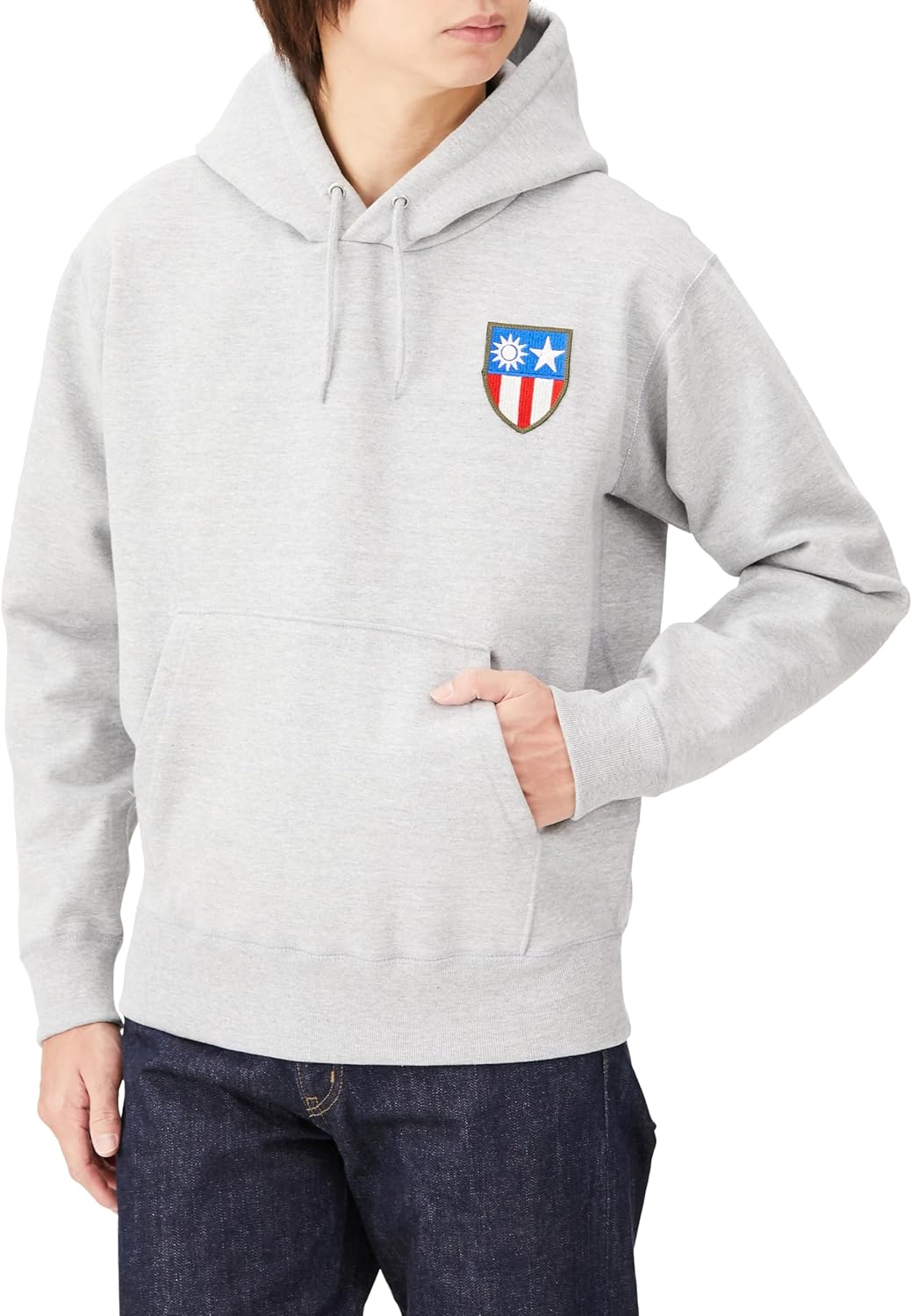 

Толстовка с капюшоном в стиле F, нашивка с гербом армии США, на флисовой подкладке, без капюшона, светло-серый меланж, размер M F-Style