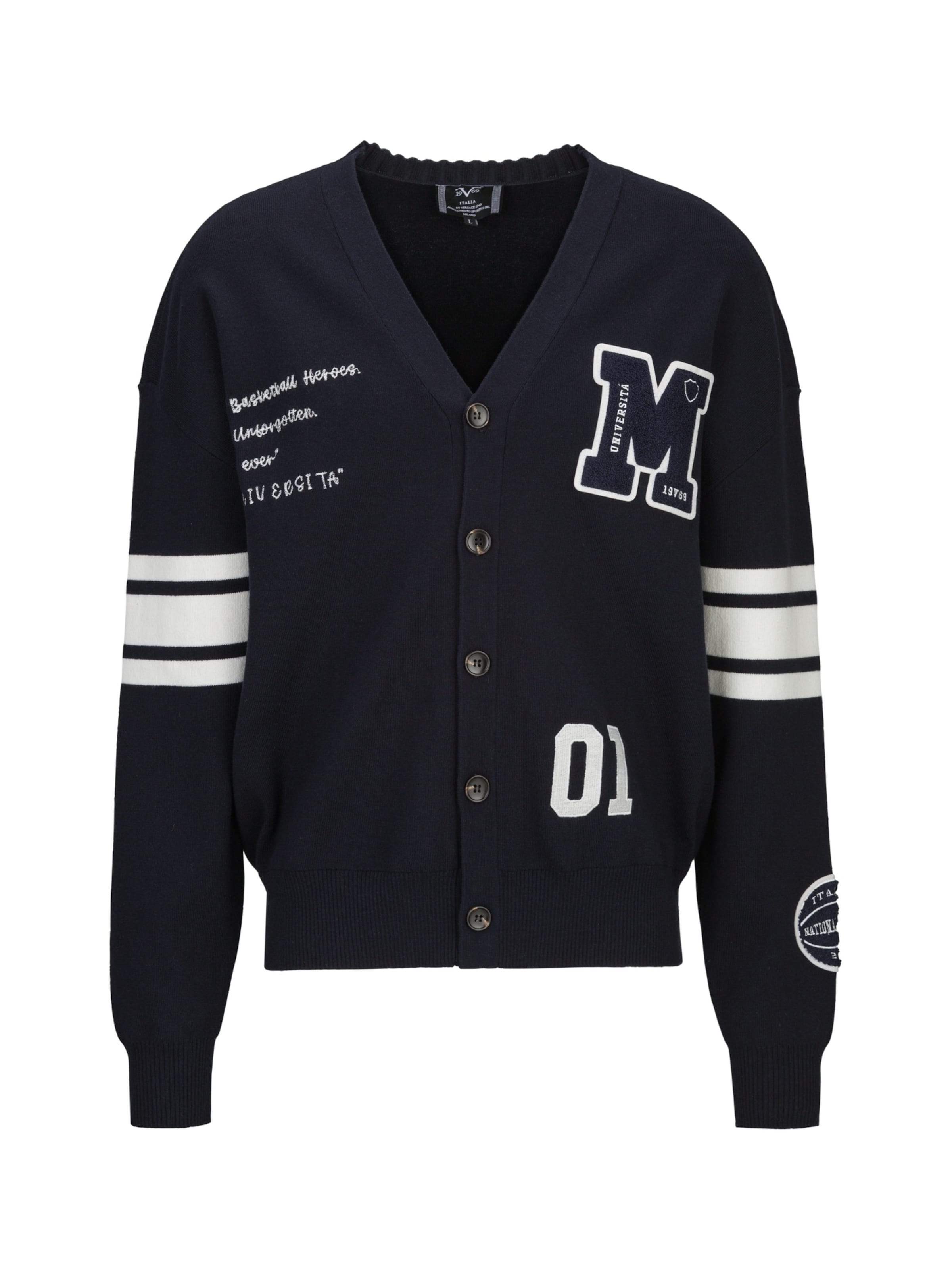 

19V69 ITALIA Кардиган 'Aldo College' вязаный, цвет Navy