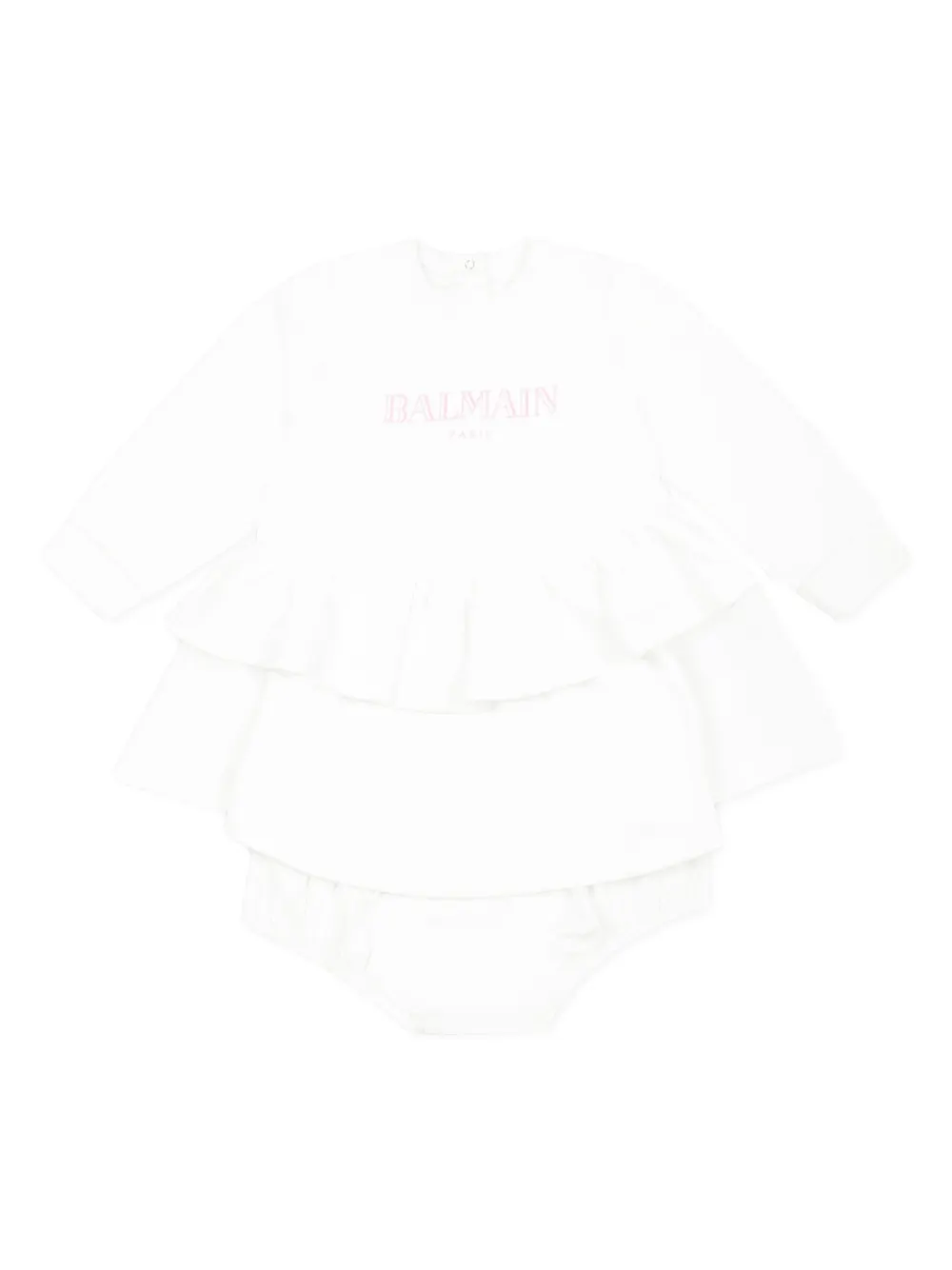 

Платье из органического хлопка Balmain Kids, белый