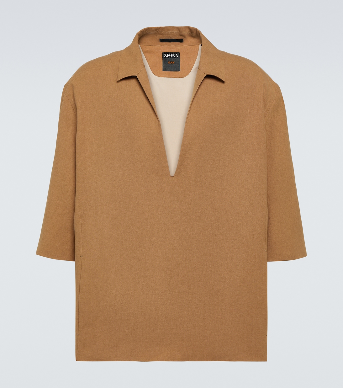 

Льняная рубашка Zegna, Dark Beige