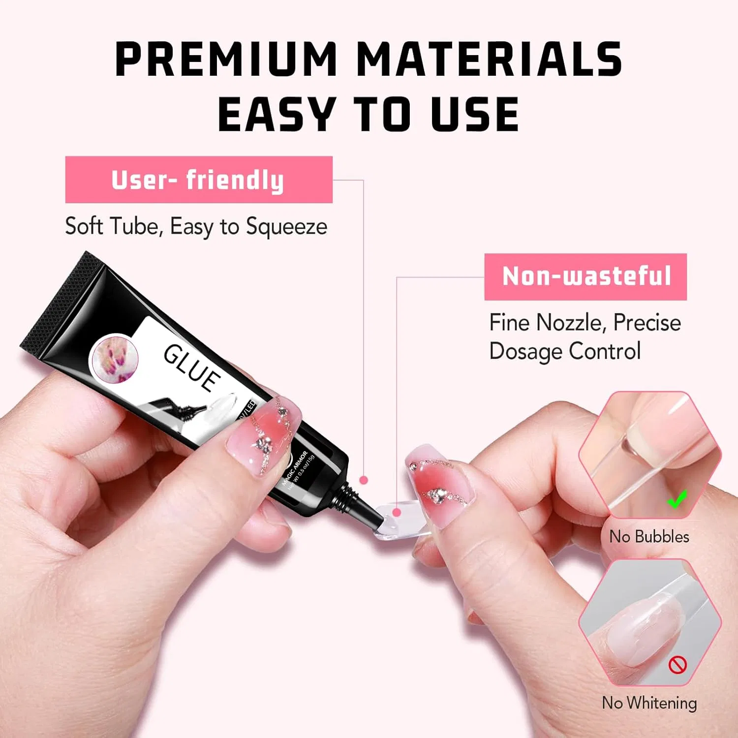 Набор из 2 гелей-клеев для накладных ногтей, 15 г Magic Armor, 2 X 15 G Nail Glue — фото 4