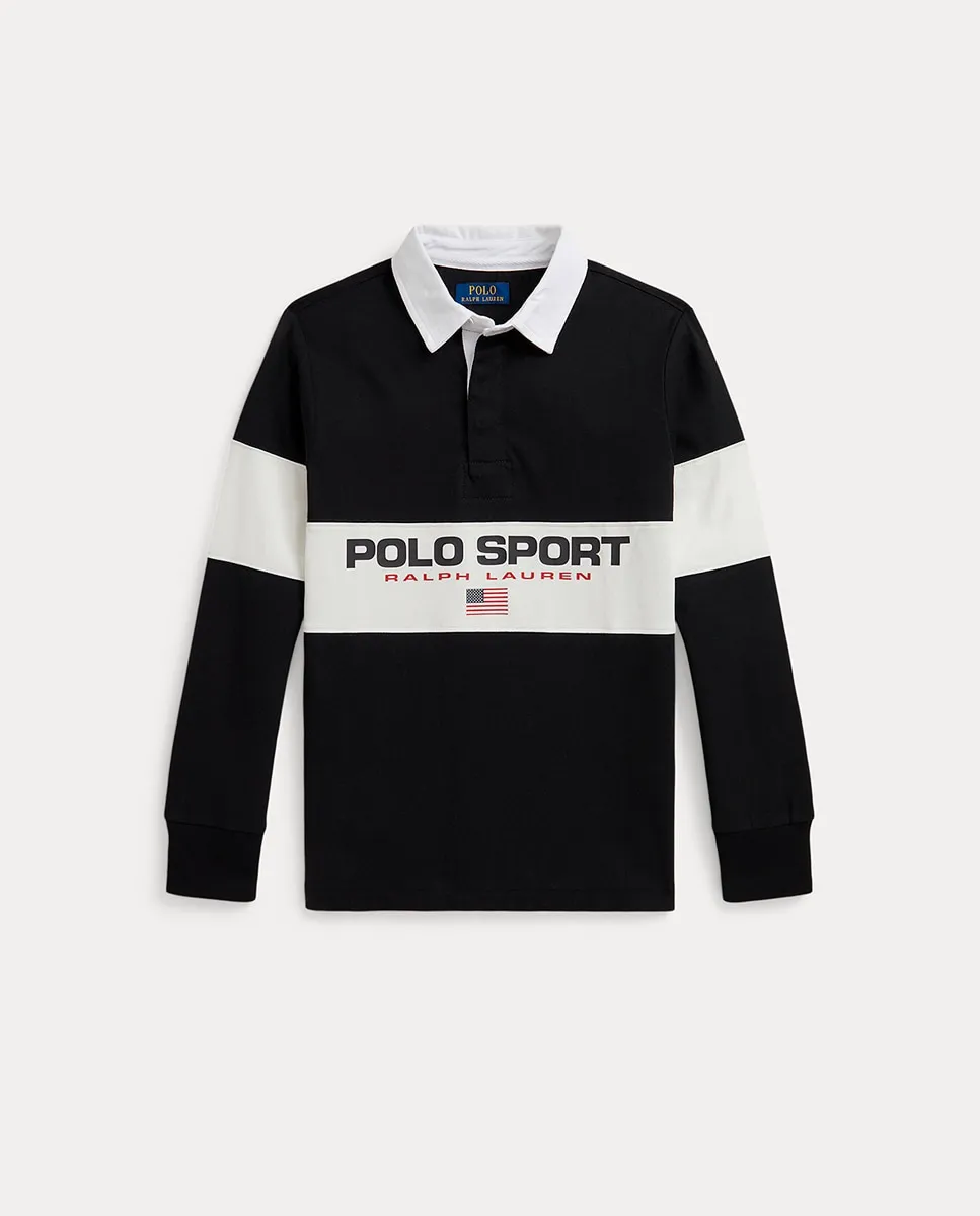 

Унисекс регбийное поло с логотипом Polo Sport Polo Ralph Lauren, черный