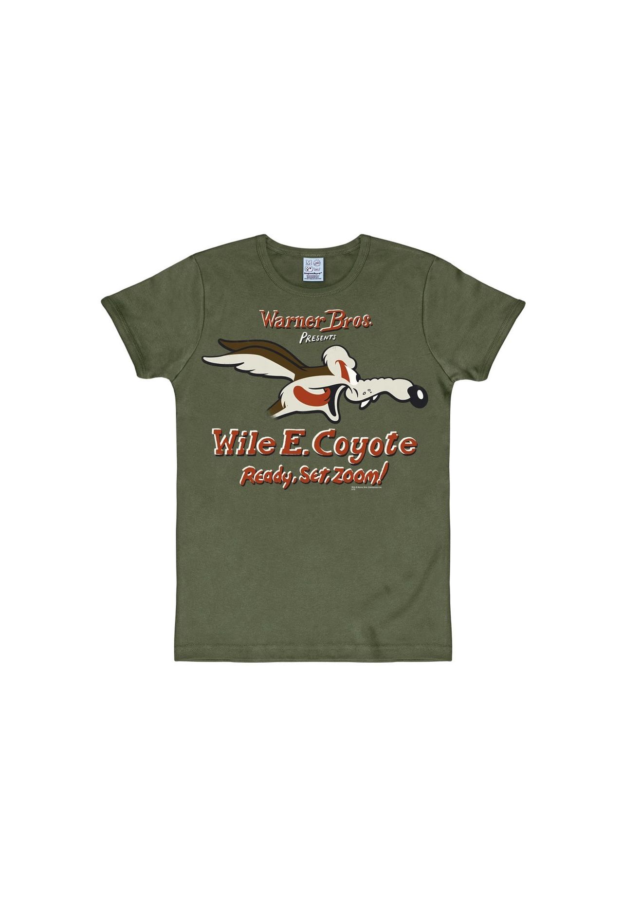 

Футболка приталенного кроя Wile E Coyote - Ready, Set, Zoom LOGOSHIRT, темно-оливковый