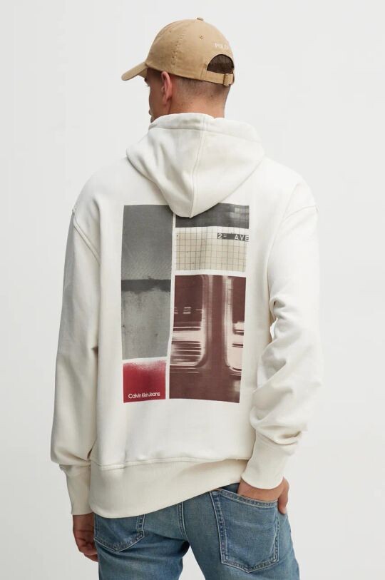 

Хлопковая толстовка Calvin Klein Jeans, бежевый