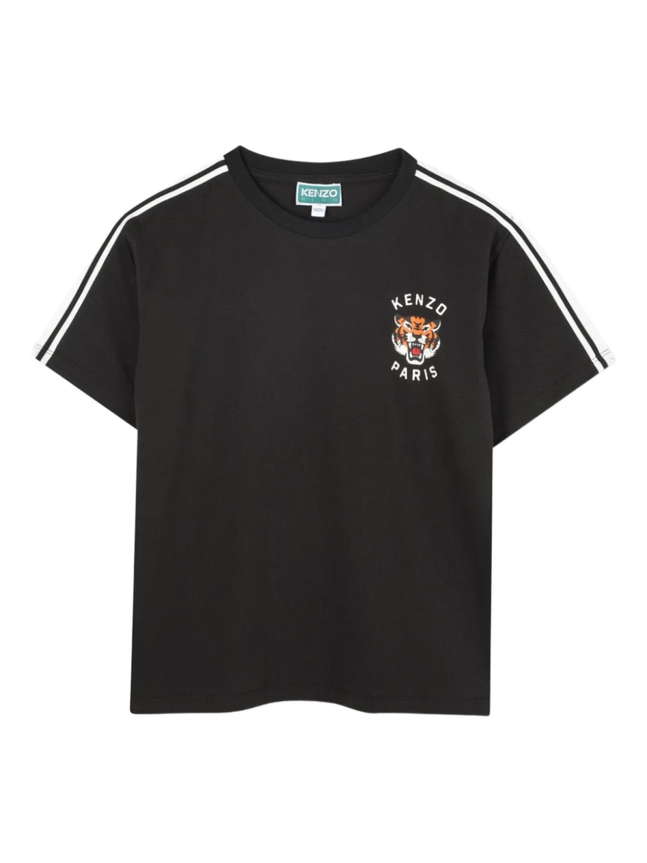 

Футболка в полоску с тигровым принтом Kenzo Kids, черный