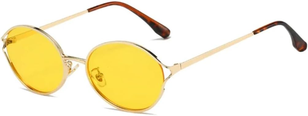 

Мужские солнцезащитные очки в стиле ретро, ​​круглые, металлические, с прозрачным градиентом, в стиле панк, женские очки с защитой от УФ-излучения UV400 VFDHN, Golden Yellow