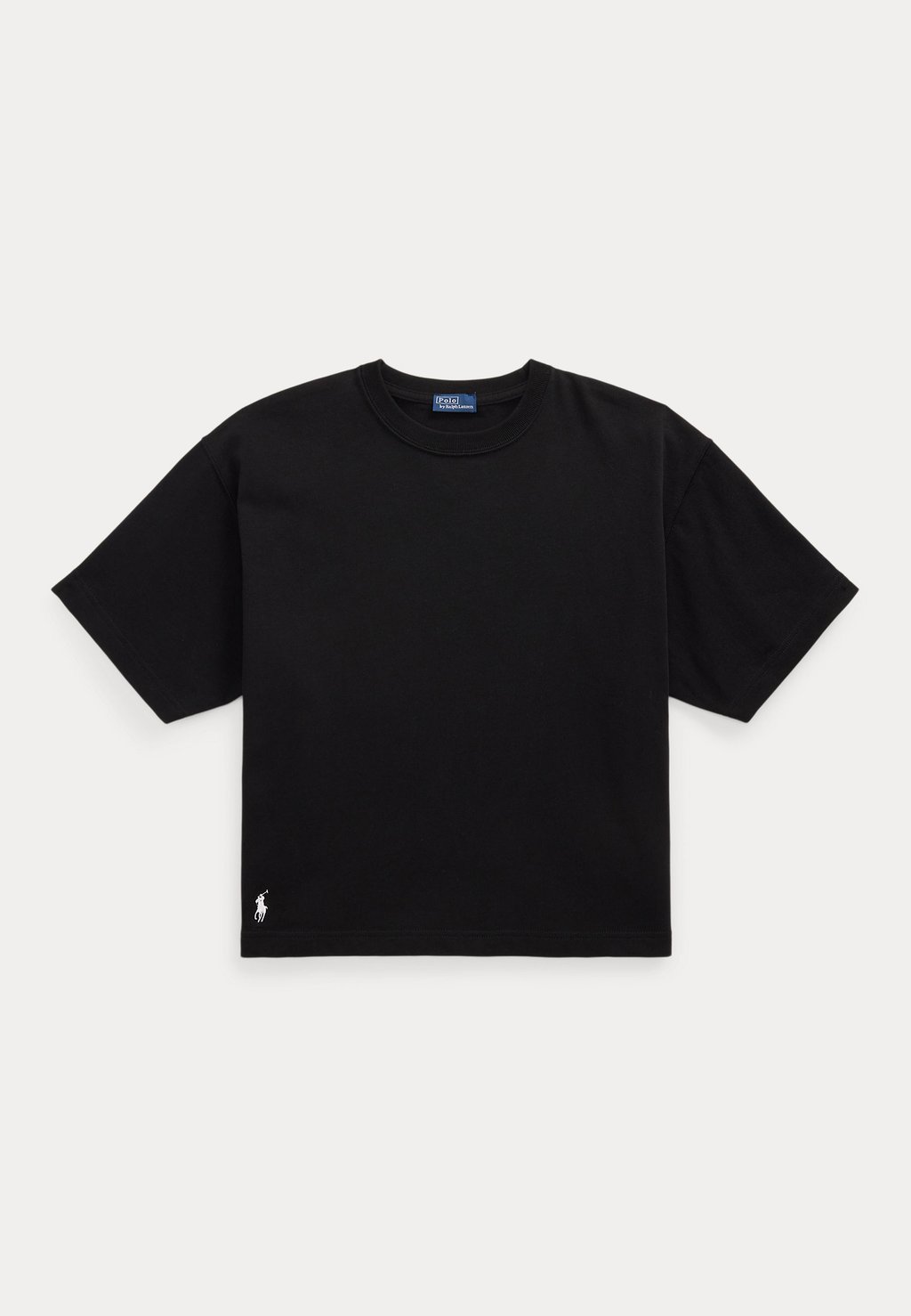Базовая футболка RELAXED CROP FIT COTTON JERSEY TEE Polo Ralph Lauren, черный — фото 4