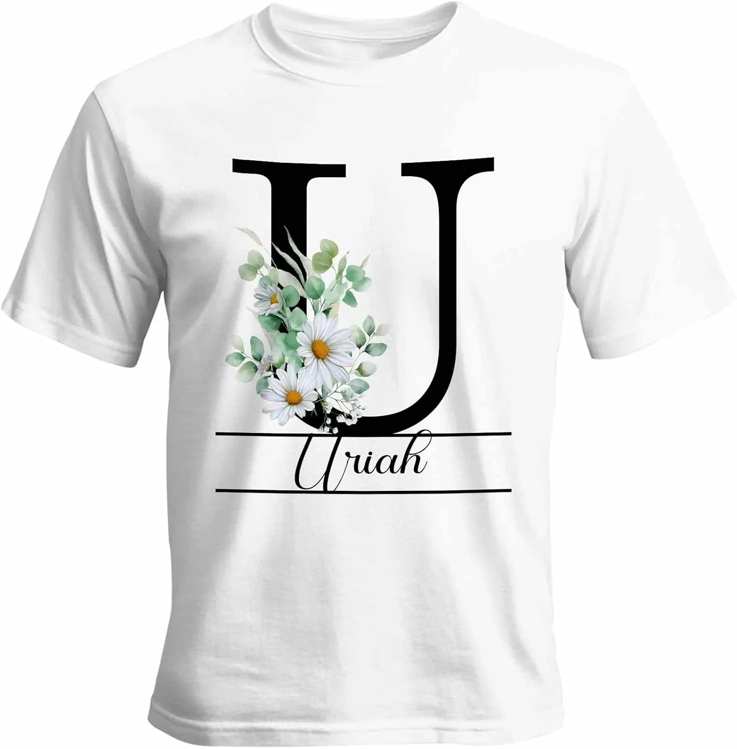 

Футболка с именем или текстом Daisy U, Unisex, Cotton, Round Neck Vaxbryntel