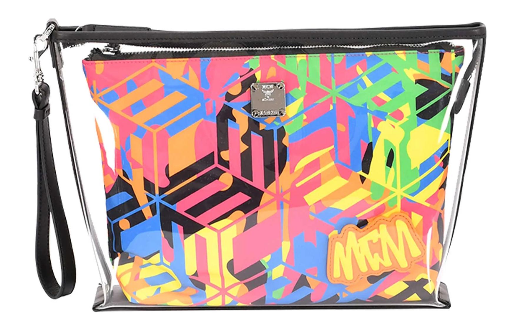 

MCM Кожаная и текстильная клатч мужская многоцветная