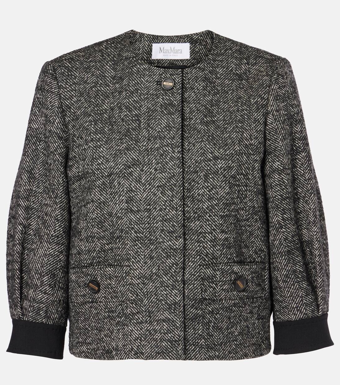 

Куртка-букле Gattini с шевронным принтом Max Mara, цвет nero bianco