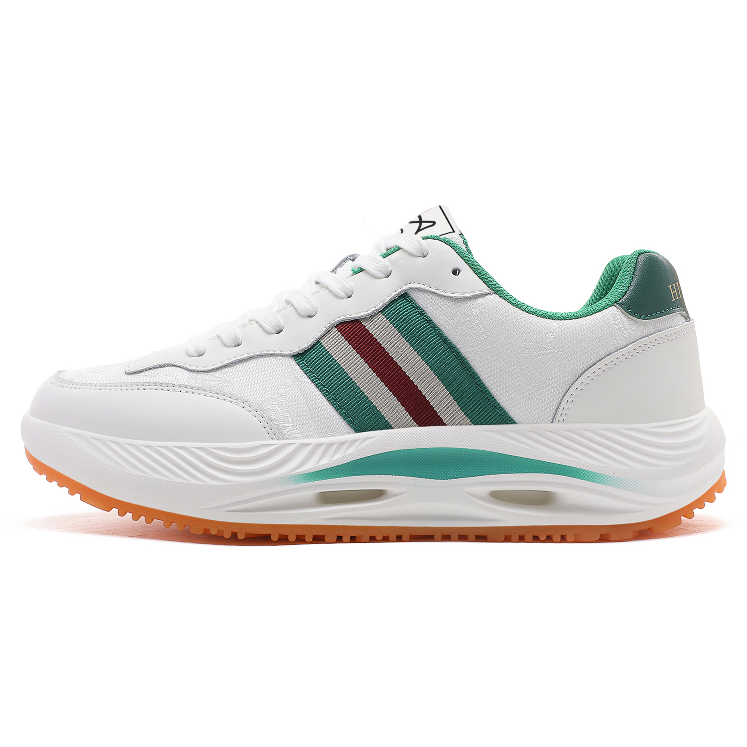 

MIIOW Антискользящие износостойкие мужские низкие кеды для повседневной носки бело-зеленые, цвет White Green