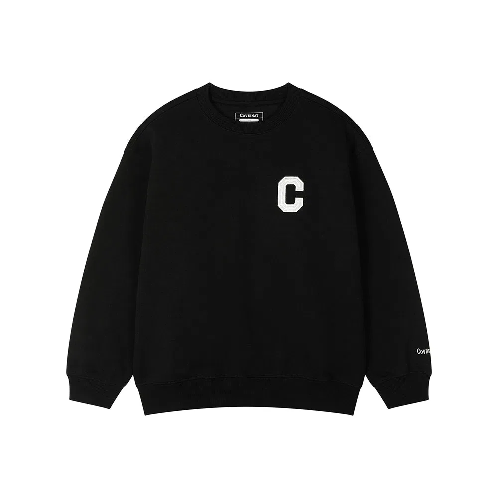 Детский свитшот с логотипом C чёрный от Covernat Kids