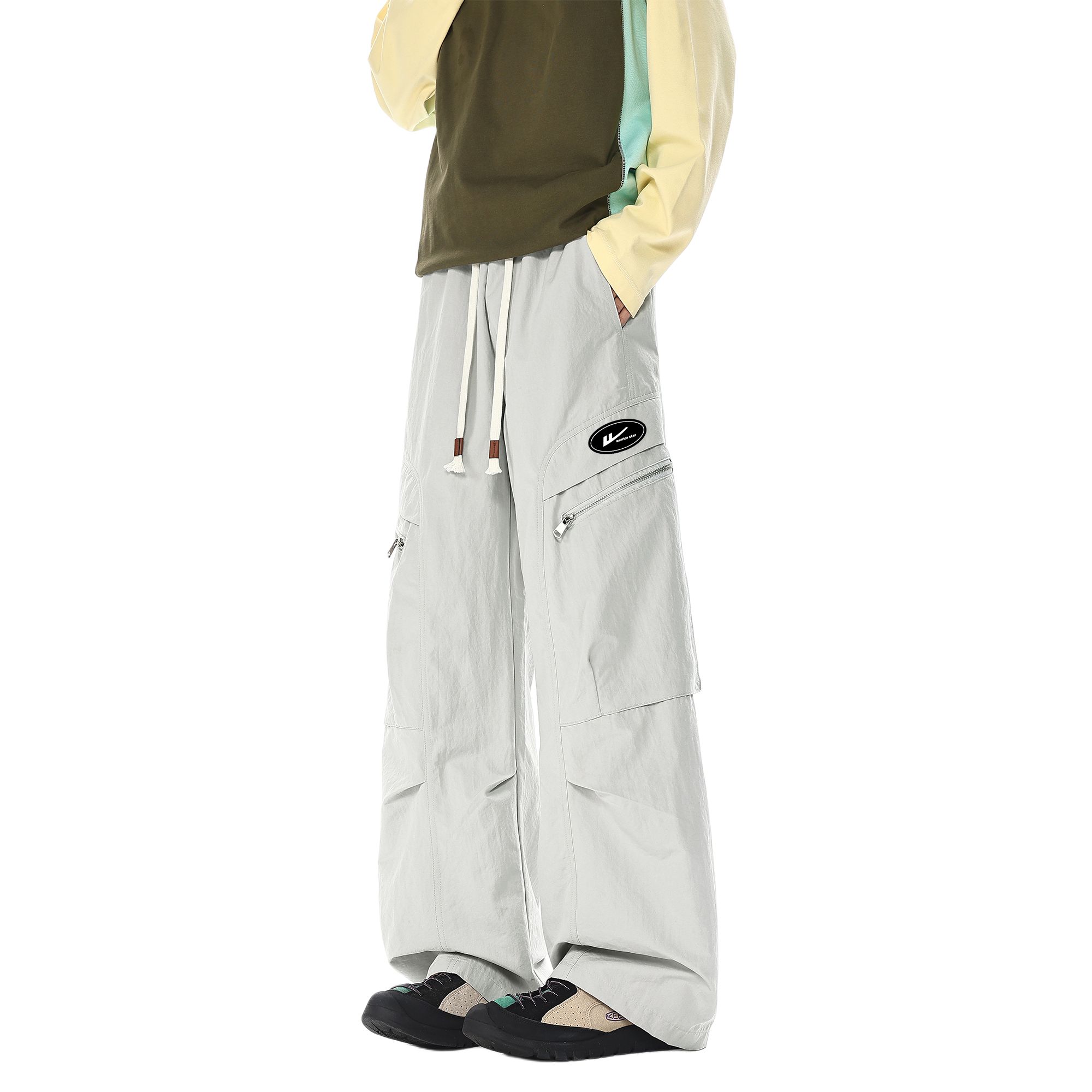 

Брюки карго Unisex Open Ended Smiling Collection Moderate WARRIOR, светло-серый (diy badge)