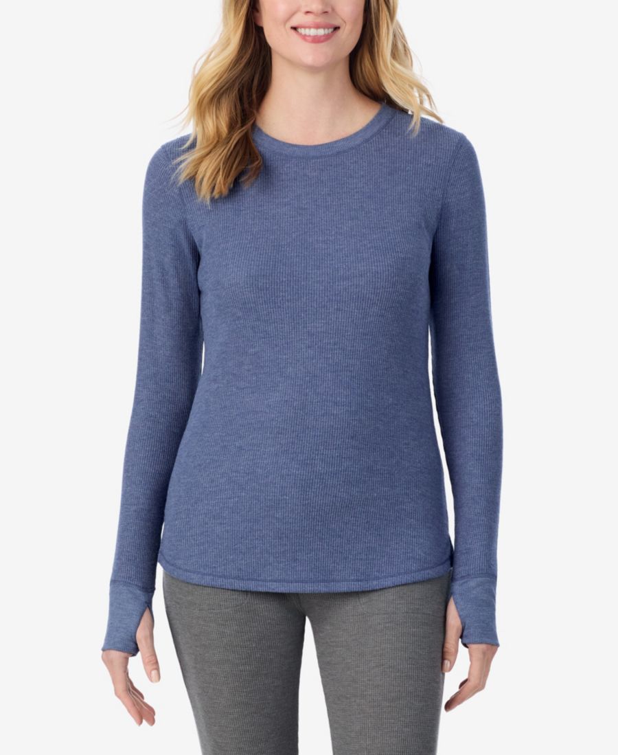 

Женская уютная эластичная термофутболка с длинными рукавами и круглым вырезом из вафельной ткани Cuddl Duds, Mid/blue, Синий, Женская уютная эластичная термофутболка с длинными рукавами и круглым вырезом из вафельной ткани Cuddl Duds, Mid/blue