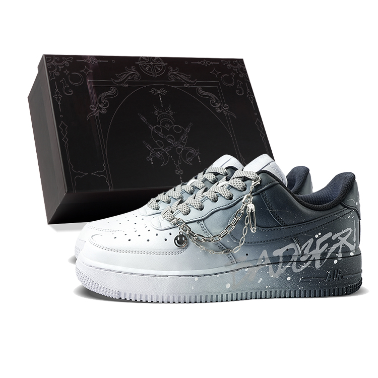 

Nike Кроссовки Air Force 1 для скейтбординга с низким верхом, износостойкие, мужские, серо-белые