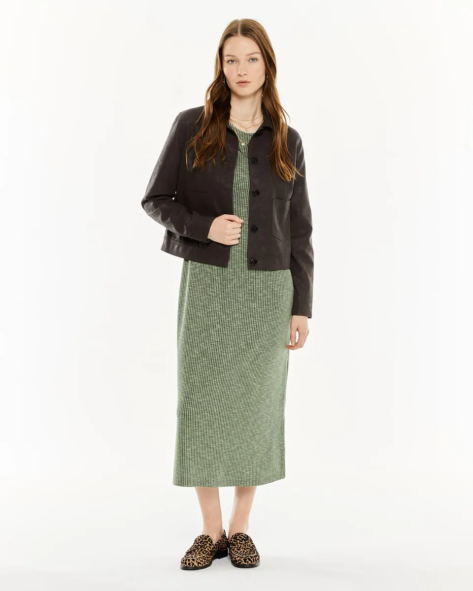 

Женская куртка-ветровка с эффектом кожи и воротником-рубашкой System Action, черный