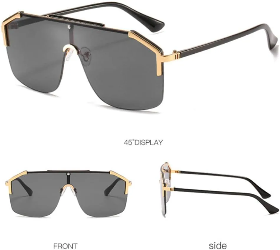 

Солнцезащитные очки в стиле панк без оправы для мужчин и женщин, винтажные солнцезащитные очки для женщин, очки с защитой от УФ-излучения UV400 VFDHN, C6