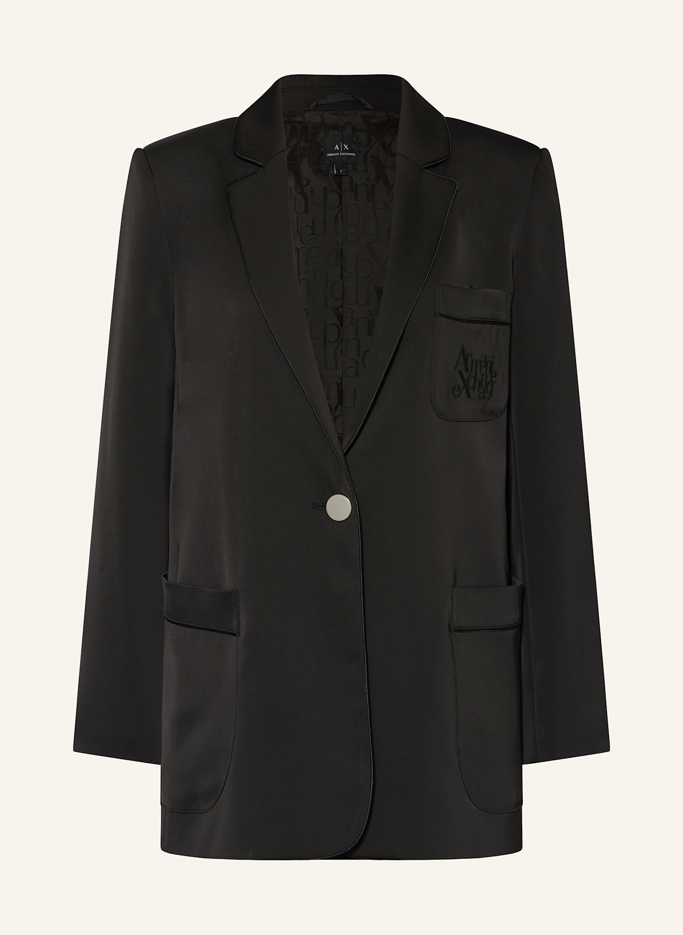 

Атласный блейзер Armani Exchange, черный