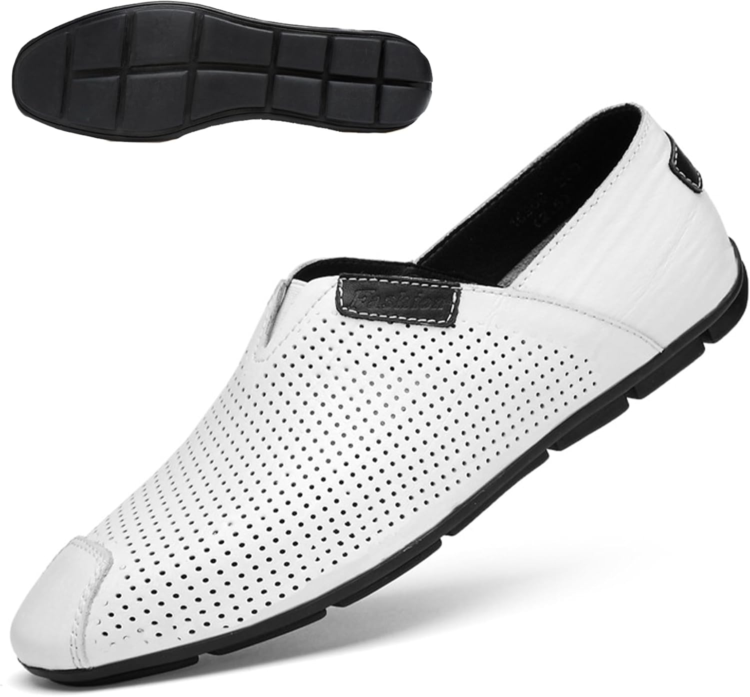 

Мужские слипоны-пенни из настоящей кожи ручной работы, легкие, с нескользящей и мягкой подошвой, для вождения, работы и повседневной носки Zlnmld, белый