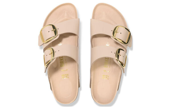 Тапочки arizona big buckle nubuk leather narrow fit 'soft pink' Birkenstock, розовый — фото 4