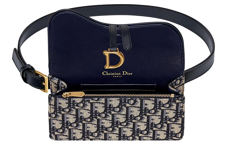 DIOR Сумка через плечо Saddle Embroidery Saddle Bags, фанни-пак, женская, джинсовый синий — фото 3