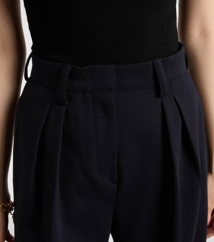 Брюки из шерсти и хлопка с плиссировкой Molo Max Mara, Blue Navy — фото 4