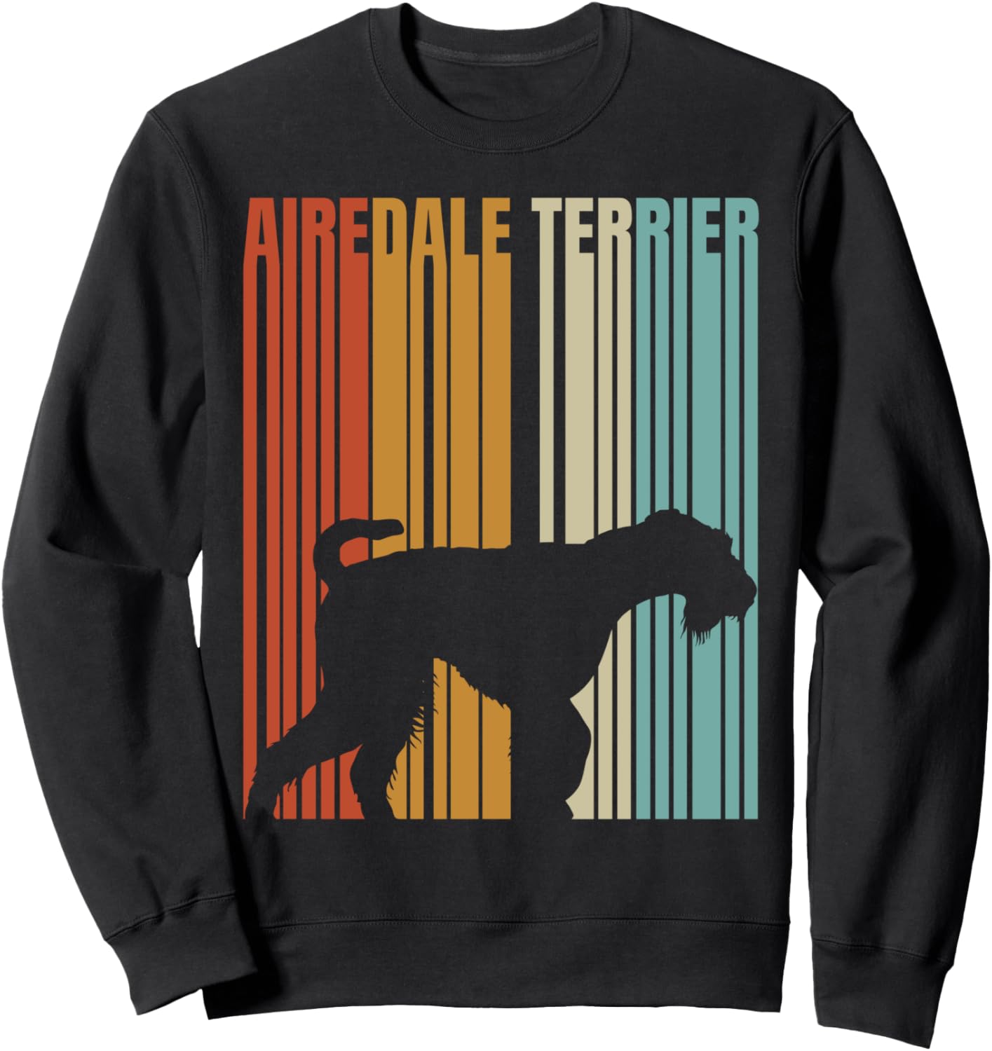 

Толстовка в стиле ретро 1970 года с изображением эрдельтерьера, черная (black 19-3911tcx) Cool Retro Style Airedale Terrier