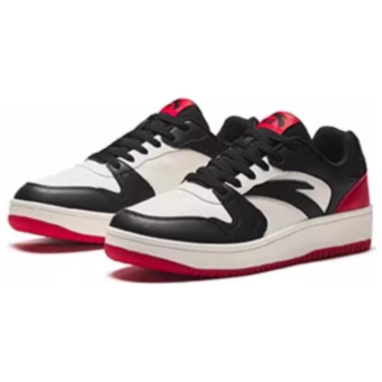 Кроссовки ANTA Skateboarding Shoes Men Low-top Ivory White/black/university Red, красный — фото 2