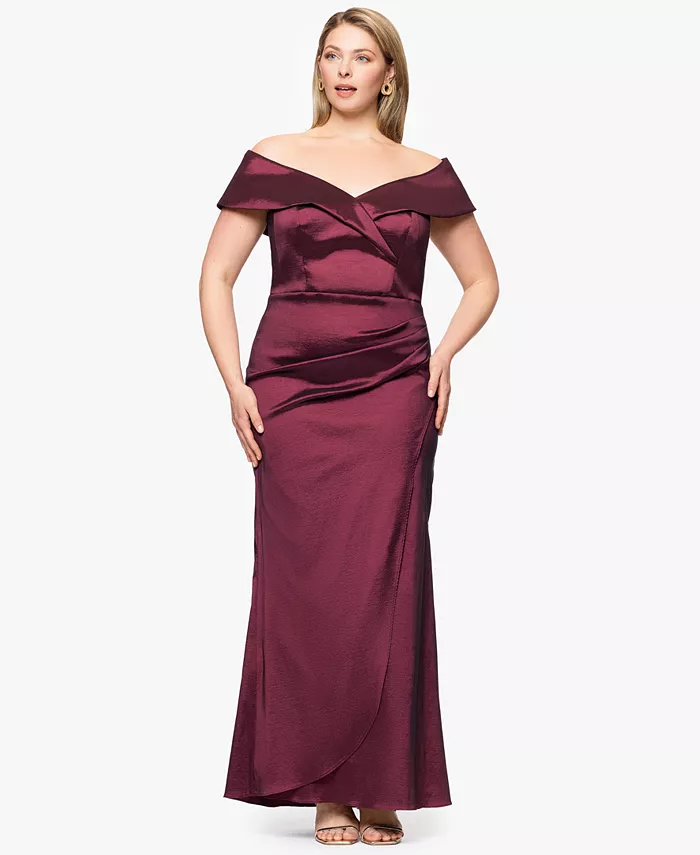 

Платье-футляр Plus Size с вырезом лодочкой Xscape, фиолетовый