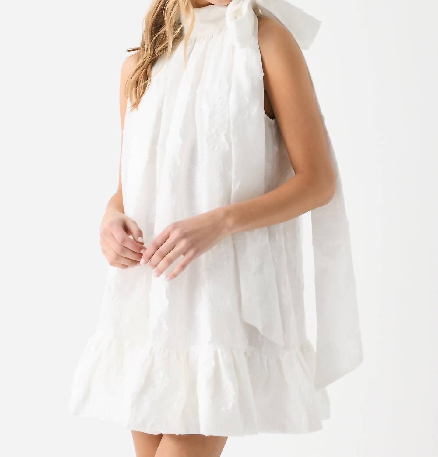 

Мини-платье Atticus из жаккарда Cloud Clea, цвет cloud jacquard