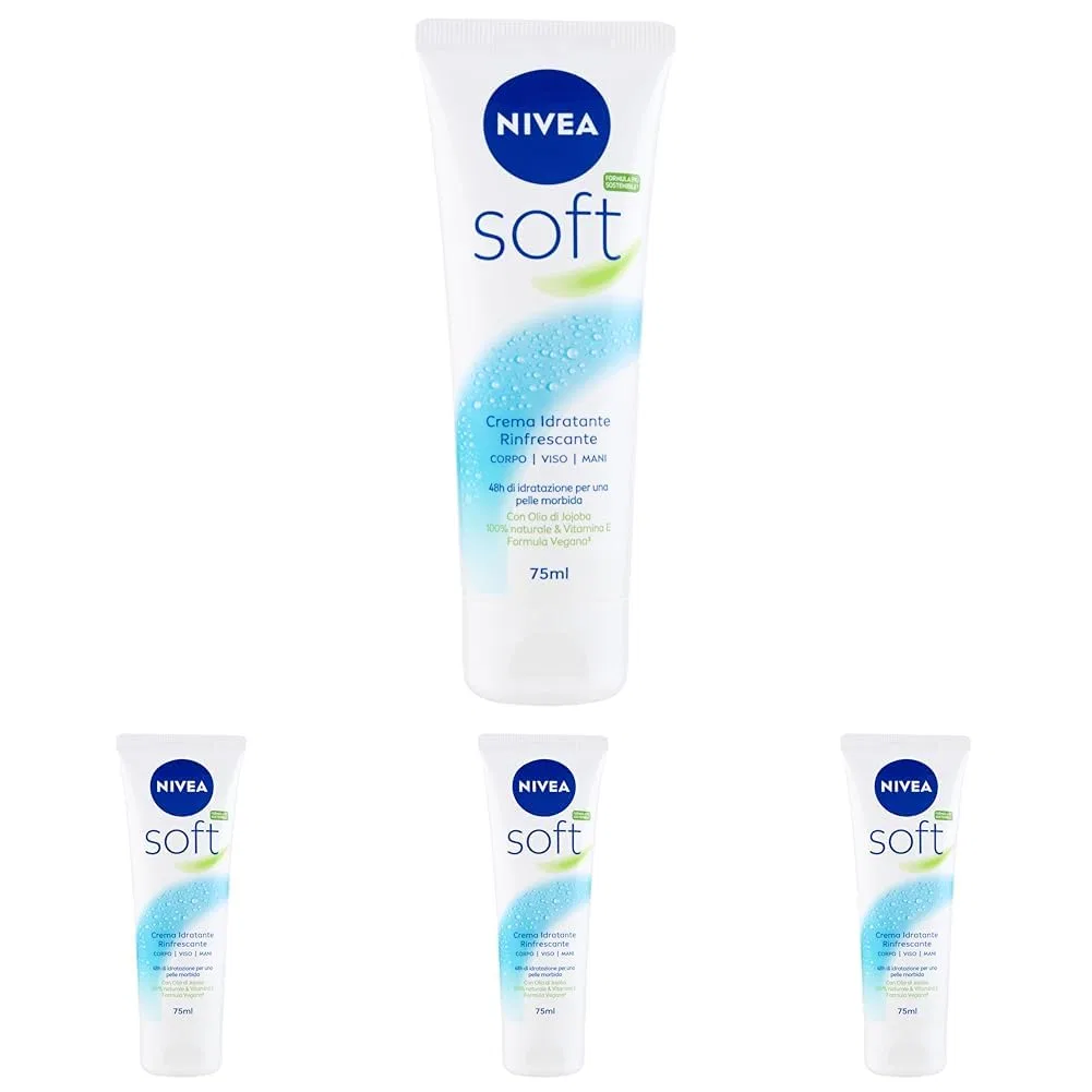 Увлажняющий крем Nivea Soft 75 мл (4 шт.) ‎Nivea, White