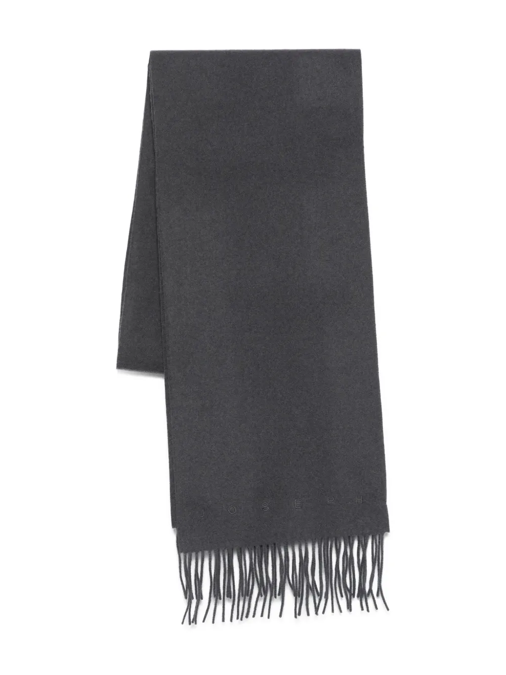 

Шерстяной шарф с бахромой Joseph, серый