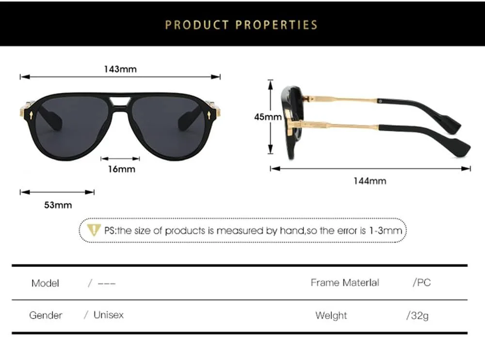 

Классические винтажные солнцезащитные очки для мужчин и женщин, зеркальные солнцезащитные очки для улицы, модные очки UV400, SUN960 Generic, Black Gun Black