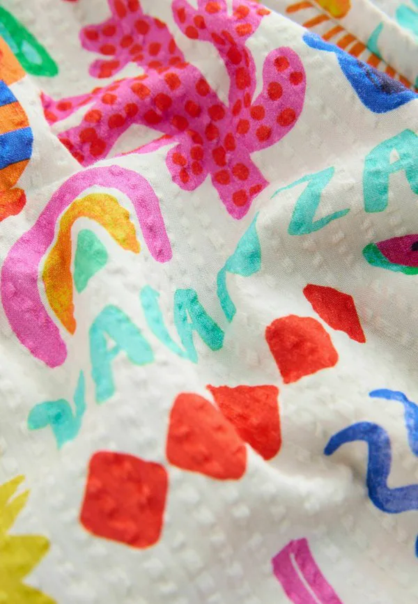 Комбинезон прямого кроя с рукавами-оборочками Next, Multi Summer Palm Print — фото 3